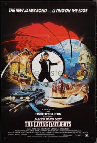 2y0317 LIVING DAYLIGHTS English 1sh 1987 Timothy Dalton as James Bond, art montage by Brian Bysouth!