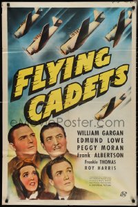 2y0728 FLYING CADETS 1sh 1941 William Gargan, Edmund Lowe, cool artwork of airplanes!