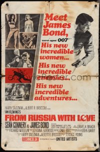 2y0738 FROM RUSSIA WITH LOVE style A 1sh 1964 Sean Connery is Ian Fleming's James Bond 007!