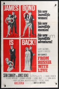 2y0737 FROM RUSSIA WITH LOVE style B 1sh 1964 Sean Connery as Ian Fleming's James Bond is back!