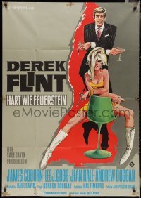 2y0287 IN LIKE FLINT German 33x47 1967 art of secret agent James Coburn & sexy Jean Hale by Rutters!