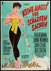 2y0422 RALLY ROUND THE FLAG BOYS German 1959 completely different art of topless Joanne Woodward!