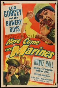 2y0747 HERE COME THE MARINES 1sh 1952 wacky Huntz Hall is made a sergeant, and ruins the Corps!