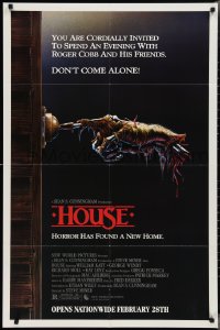 2y0756 HOUSE advance 1sh 1986 Bill Morrison art of severed hand ringing doorbell, don't come alone!