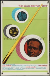 2y0758 HUSTLER 1sh R1964 Paul Newman, completely different with pool cue & images in balls!