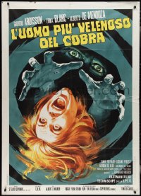 2y0336 HUMAN COBRAS Italian 1p 1971 Renato Casaro horror art of hands reaching for terrified woman!