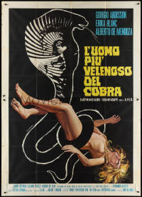 2y0329 HUMAN COBRAS Italian 2p 1971 Renato Casaro horror art of hands reaching for terrified woman!