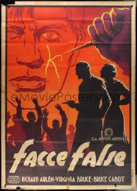 2y0330 LET 'EM HAVE IT Italian 2p 1937 art of knife cutting man's face by Ballester, ultra rare!