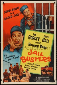 2y0772 JAIL BUSTERS 1sh 1955 Bowery Boys in jail, wacky Leo Gorcey, Huntz Hall!