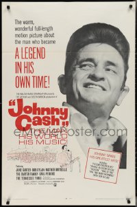 2y0777 JOHNNY CASH 1sh 1969 great portrait of most famous country music star!