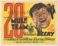 2y0945 20 MULE TEAM TC 1940 Wallace Beery, Leo Carrillo, Marjorie Rambeau, first Anne Baxter, rare!