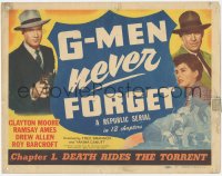 2y0983 G-MEN NEVER FORGET chapter 1 TC 1948 Clayton Moore, Republic serial, full-color, ultra rare!