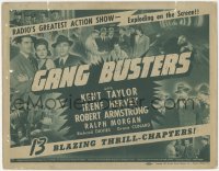 2y0987 GANG BUSTERS TC 1942 Kent Taylor, Hervey, radio's greatest action-show serial!