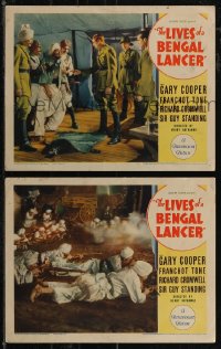 2y1617 LIVES OF A BENGAL LANCER 2 LCs 1935 image of Gary Cooper & Franchot Tone in tent + battle!