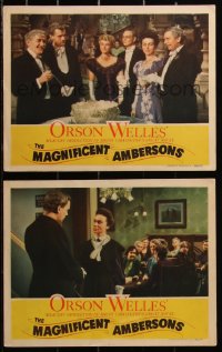 2y1620 MAGNIFICENT AMBERSONS 2 LCs 1942 Orson Welles Kane follow-up, great images of Cotten in both!