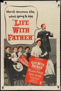 2y0792 LIFE WITH FATHER 1sh 1947 cool art of William Powell & Irene Dunne!