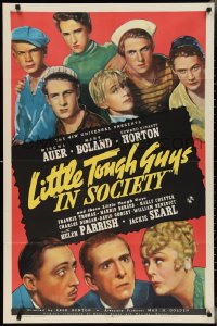 2y0796 LITTLE TOUGH GUYS IN SOCIETY 1sh 1938 David Gorcey, Parrish, Searl, Horton, Auer, ultra rare!