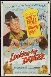 2y0800 LOOKING FOR DANGER 1sh 1957 The Bowery Boys in the land of Ali Baba w/ 1001 harem dolls!