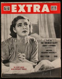 2y0596 EXTRA vol 1 no 1 magazine May 1950 Ingrid Bergman Secret Romance, Kremlin Bluff About A-Bombs!