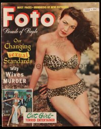 2y0599 FOTO PARADE magazine July 1950 sexy half-naked cat girl by Peter Samerjan, Why Wives Murder!