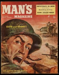 2y0610 MAN'S MAGAZINE vol 1 no 1 magazine October 1952 cover art of true korean battle action!