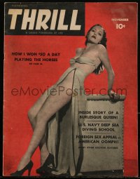 2y0581 PICTORIAL THRILL vol 1 no 1 magazine November 1941 sexy covergirl Zonia Duval nearly naked!