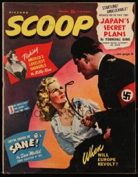 2y0586 PICTURE SCOOP vol 1 no 3 magazine December 1942 Nazi man whipping woman on cover, Zero Mostel