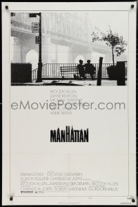 2y0806 MANHATTAN style B 1sh 1979 classic image of Woody Allen & Diane Keaton by bridge!