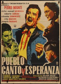 2y0396 PUEBLO CANTO Y ESPERANZA Mexican poster 1956 Pedro Infante, three different tales!