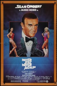 2y0830 NEVER SAY NEVER AGAIN 1sh 1983 art of Sean Connery as James Bond 007 by Obrero!