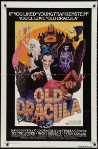 2y0838 OLD DRACULA 1sh 1975 Vampira, David Niven as Dracula, Clive Donner, wacky horror art!