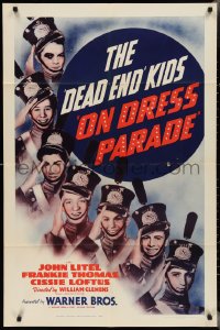 2y0839 ON DRESS PARADE 1sh 1939 Billy Halop & the Dead End Kids in military uniforms!