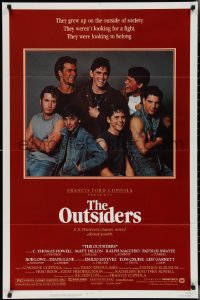 2y0843 OUTSIDERS 1sh 1982 Coppola, S.E. Hinton, Howell, Dillon, image of top cast