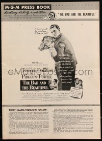 2y0106 BAD & THE BEAUTIFUL pressbook 1953 Lana Turner, Kirk Douglas, Walter Pidgeon, very rare!