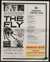 2y0341 FLY pressbook 1958 notice $100 to the first person who proves this movie can't happen!