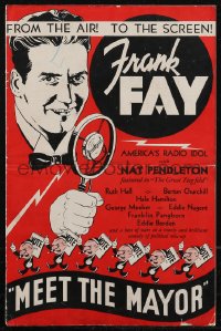 2y0146 FOOL'S ADVICE pressbook R1938 art of Frank Fay, America's Radio Idol, Meet the Mayor, rare!