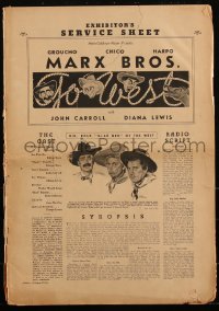 2y0149 GO WEST pressbook 1941 great images of The Marx Bros. Groucho, Chico & Harpo, ultra rare!