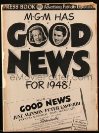 2y0150 GOOD NEWS pressbook 1947 June Allyson & Peter Lawford kissng, Technicolor musical, rare!