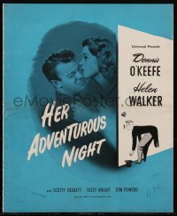 2y0156 HER ADVENTUROUS NIGHT pressbook 1946 Dennis O'Keefe, Helen Walker, Scotty Beckett, very rare!