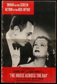 2y0345 HOUSE ACROSS THE BAY pressbook 1940 George Raft, Joan Bennett, Walter Pidgeon, ultra rare!