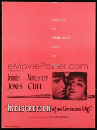 2y0163 INDISCRETION OF AN AMERICAN WIFE pressbook 1954 De Sica, Montgomery Clift, Jennifer Jones