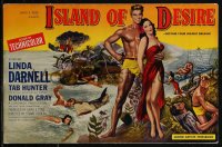 2y0165 ISLAND OF DESIRE pressbook 1952 sexy tropical Linda Darnell & barechested Tab Hunter, rare!