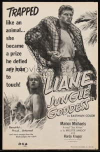 2y0177 LIANE JUNGLE GODDESS pressbook 1958 sexy mostly naked 16 year-old blonde Marion Michaels!