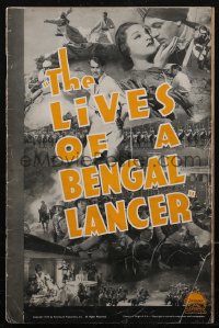 2y0179 LIVES OF A BENGAL LANCER pressbook 1935 Gary Cooper, Franchot Tone, British in India!