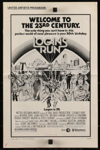 2y0348 LOGAN'S RUN pressbook 1976 Michael York & Jenny Agutter must escape society or die!