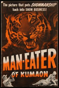 2y0183 MAN-EATER OF KUMAON pressbook 1948 Sabu, Wendell Corey, Joanne Page, cool art of tiger!