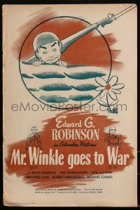 2y0190 MR. WINKLE GOES TO WAR pressbook 1944 great art of soldier Edward G. Robinson, ultra rare!