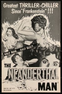 2y0195 NEANDERTHAL MAN pressbook 1953 wacky monster, nothing could keep him from his woman, rare!