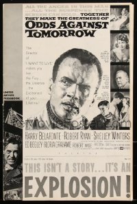 2y0198 ODDS AGAINST TOMORROW pressbook 1959 Harry Belafonte & Robert Ryan, Hirschfeld art inside!