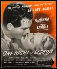 2y0200 ONE NIGHT IN LISBON pressbook 1941 Fred MacMurray & Madeleine Carroll in love again, rare!